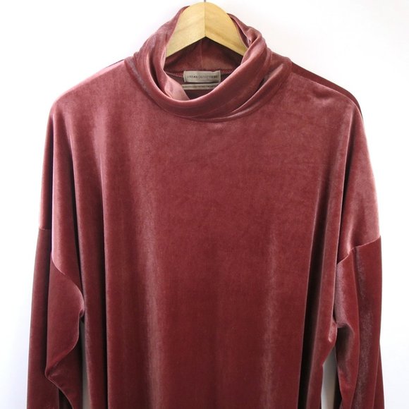 UO Dusty Pink Velvet Turtleneck Mini Dress S - Picture 8 of 11